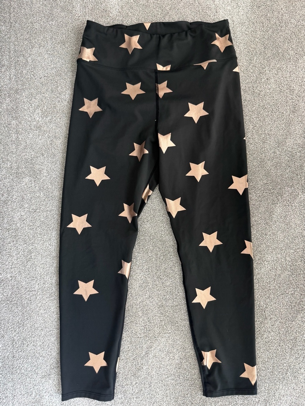 Nanette Lepore Black Leggings with Metallic Rose Gold Star Print